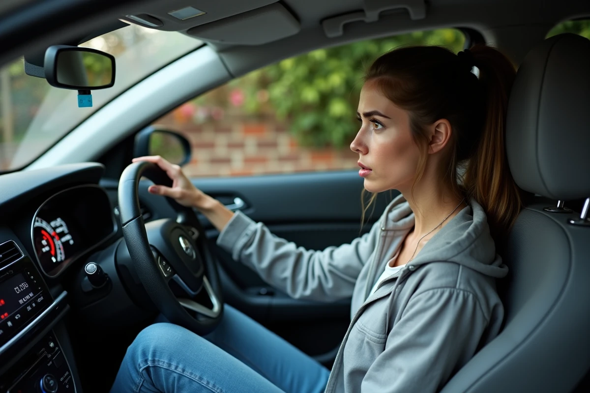 Femme regardant un voyant d