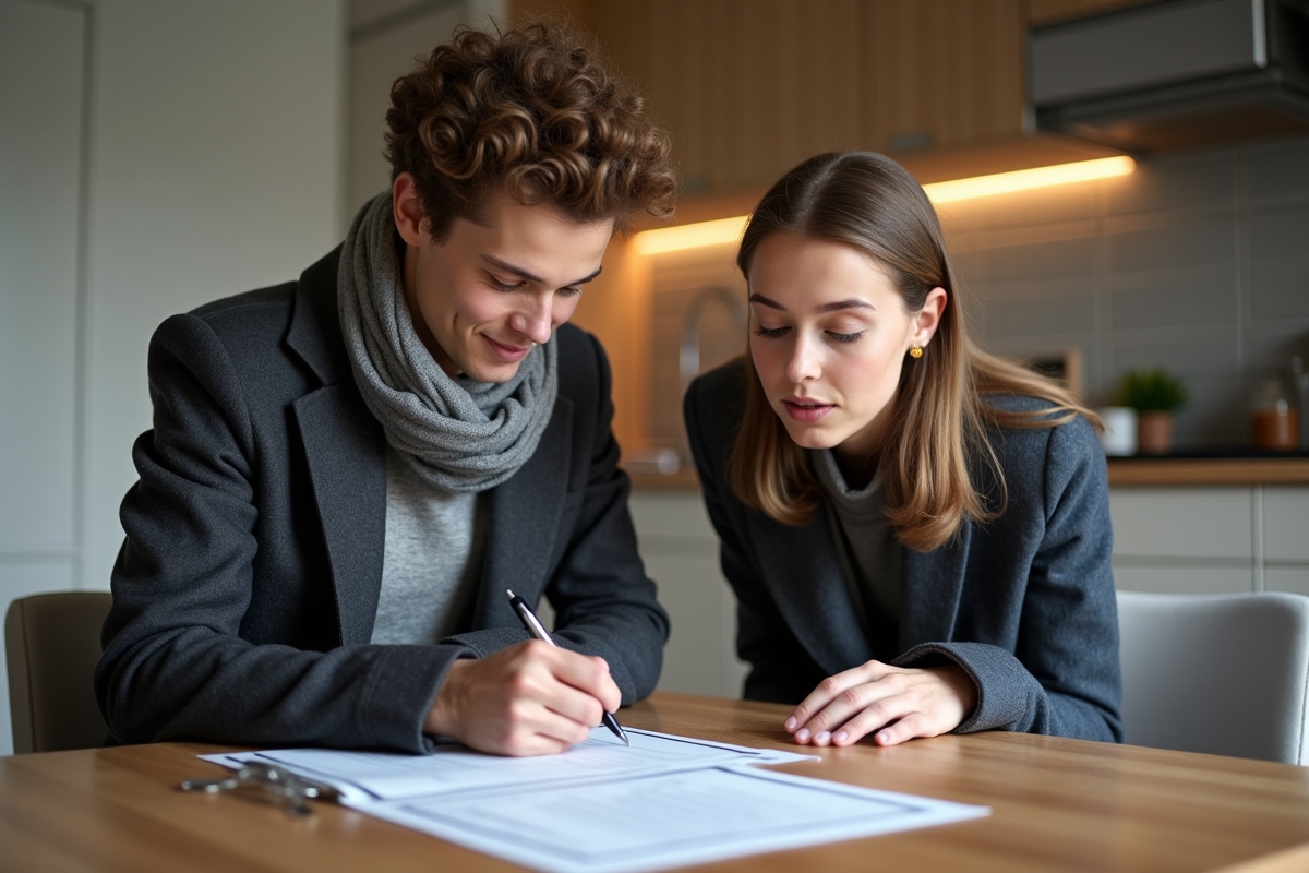 Femme signant un formulaire de transfert de voiture à la maison
